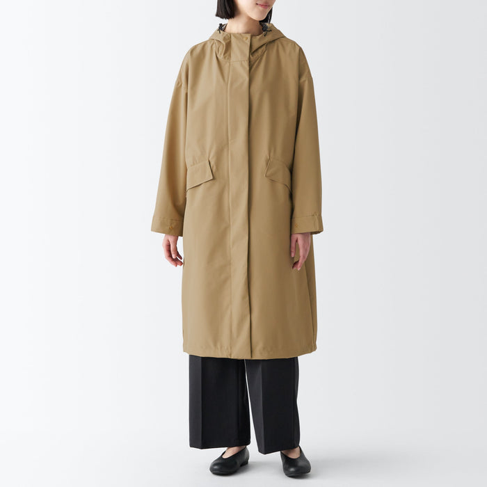 Women's Water Repellent Hooded Long Coat | Spring Jacket | MUJI Canada