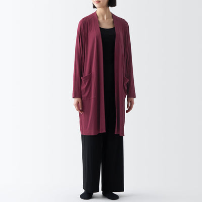 Women's Knit Fleece Long Cardigan, Loungewear Robe