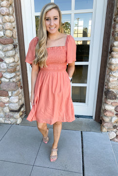 Liddy Flutter Sleeve Dress