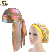 Yellow Matching Reflective Durag & Bonnet Set - FRESHCOUPES