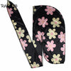 Black Silky Durag With Flower Print