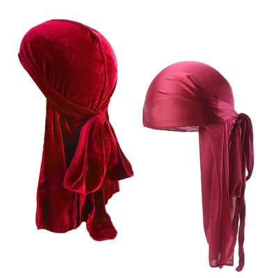 Red Silk & Velvet Durag Bundle - FRESHCOUPES.