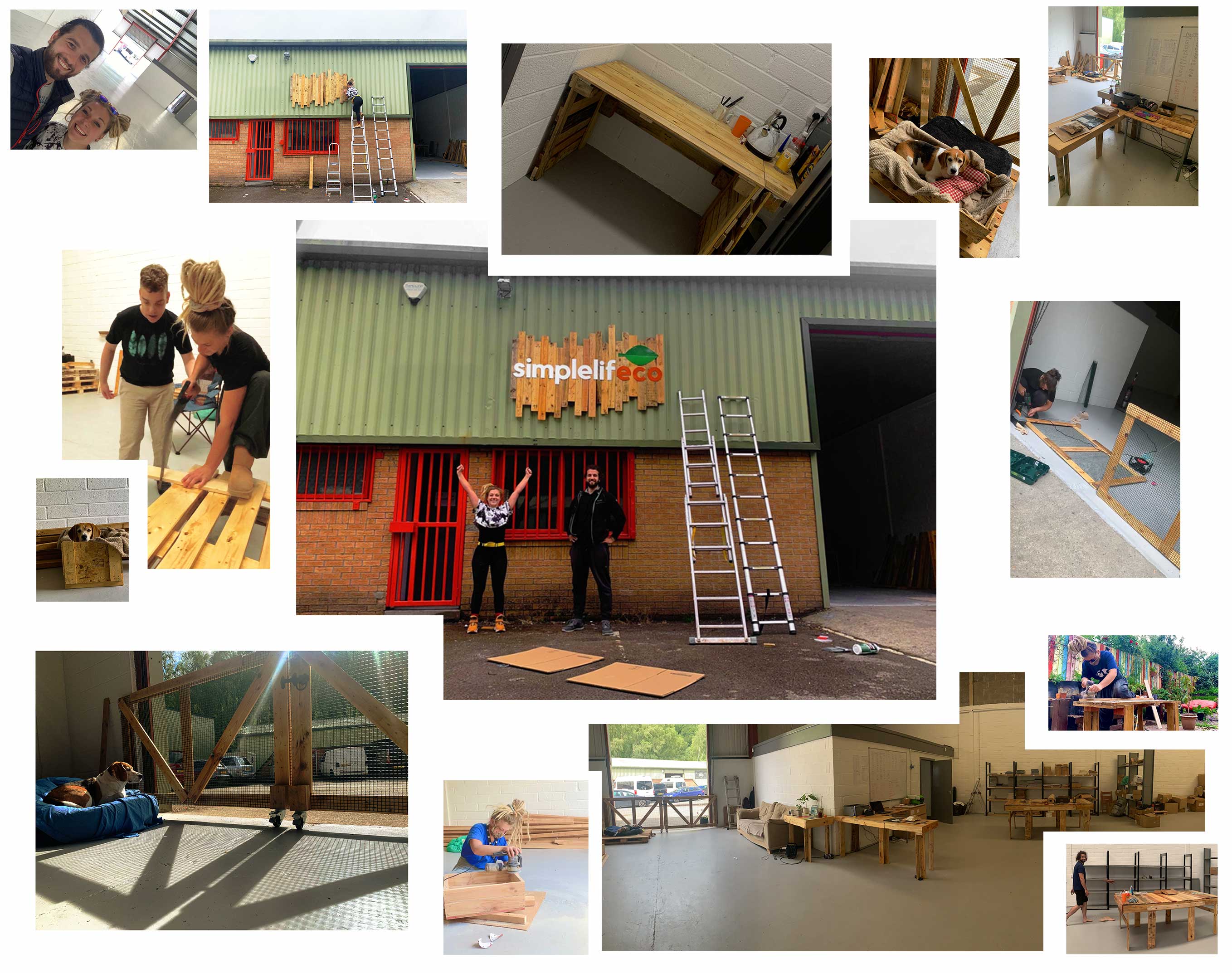 collage of pallet building creations