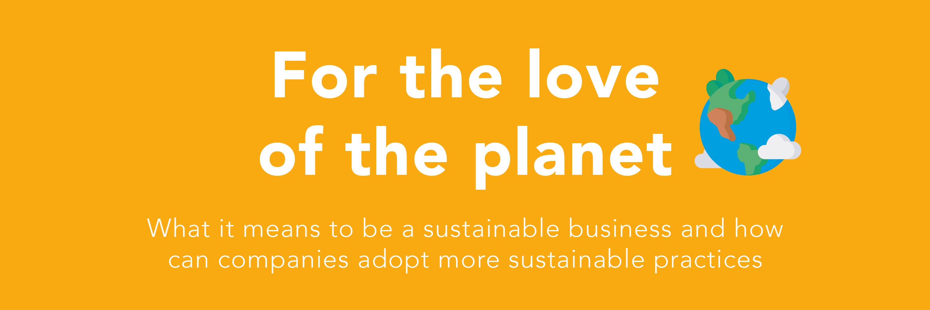 For the love  of the planet  What it means to be a sustainable business and how  can companies adopt more sustainable practices
