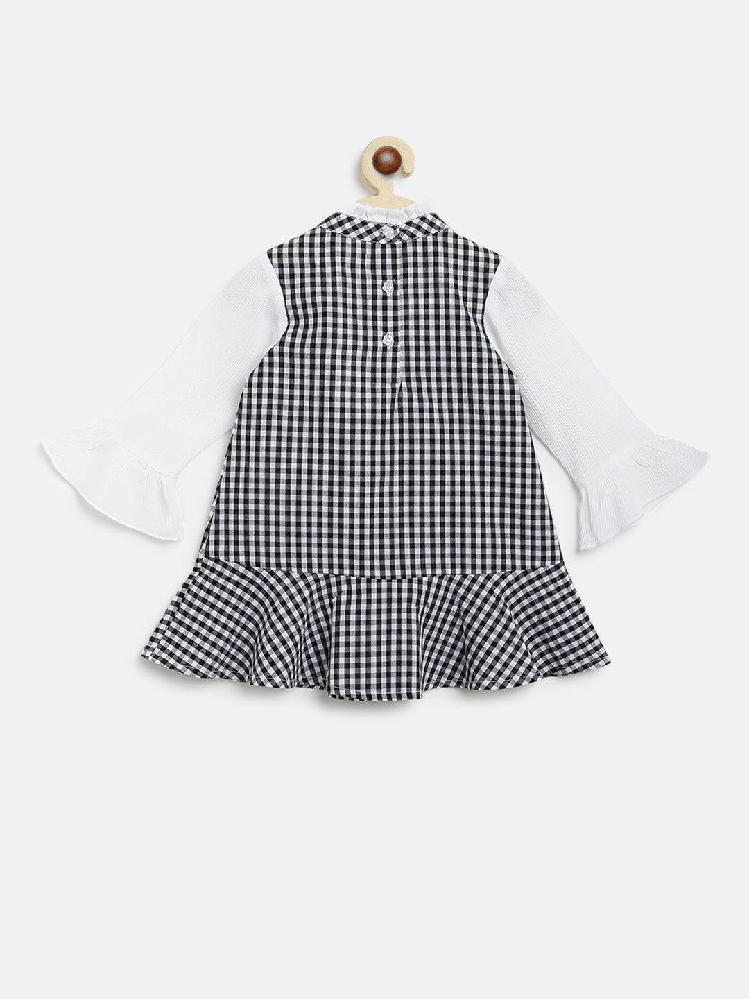 Nautinati Girls Cotton Checked A-Line Dress