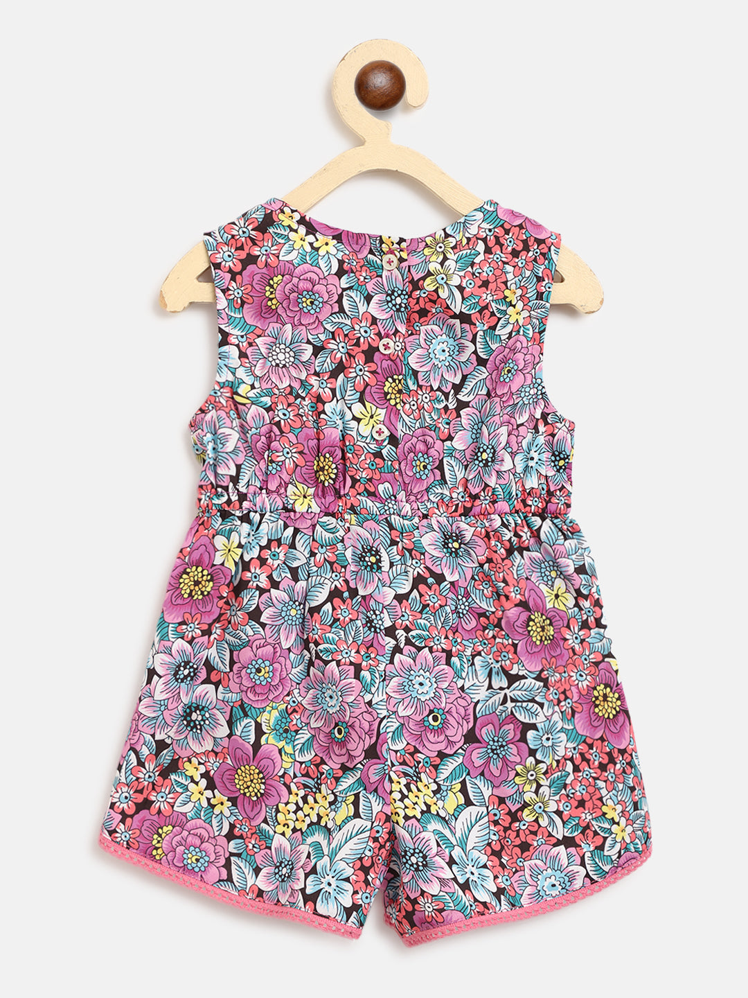 Nautinati Girls Floral Printed Jumpsuit