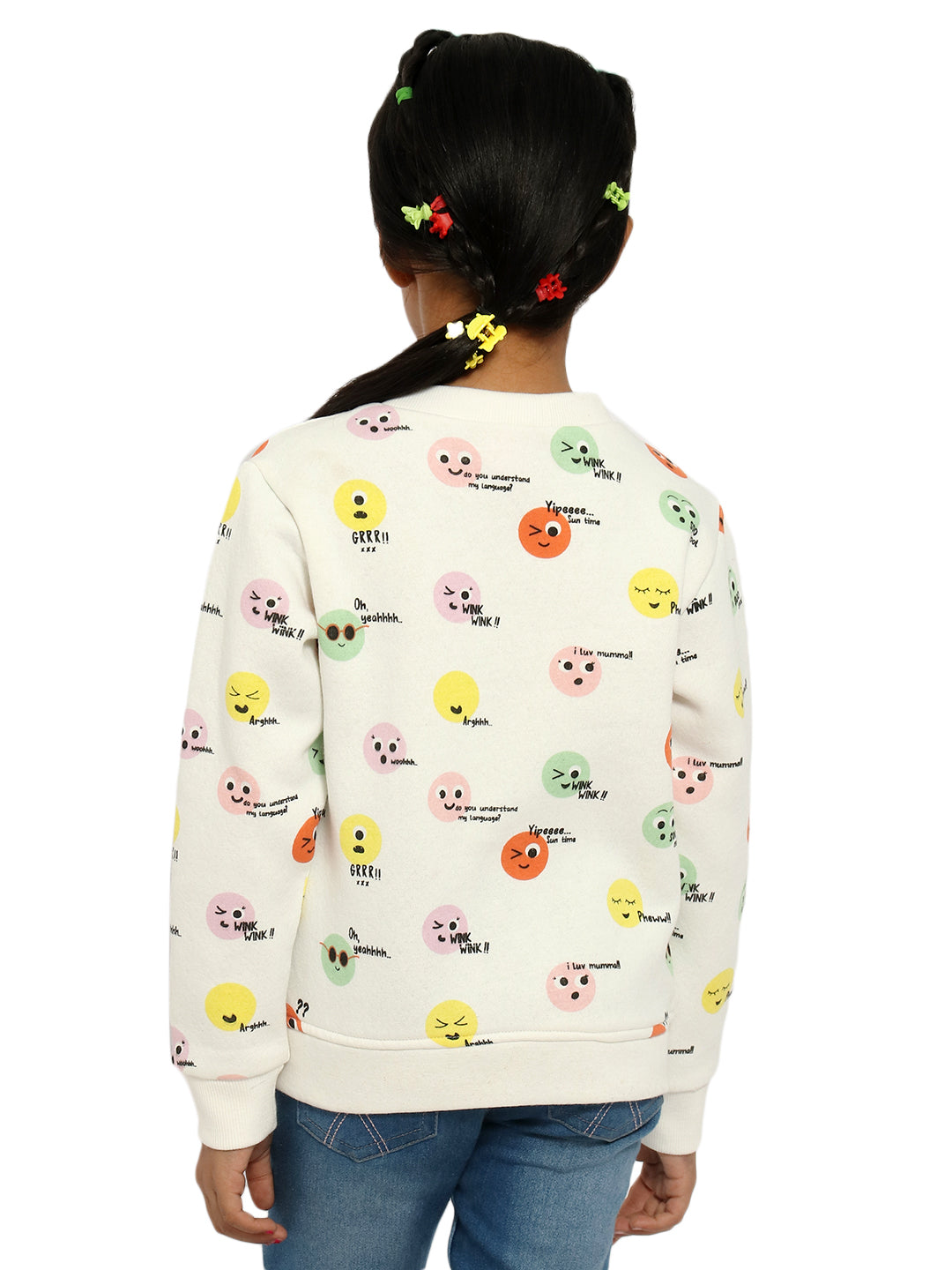 Nautinati Girls Conversational Printed Sweatshirt