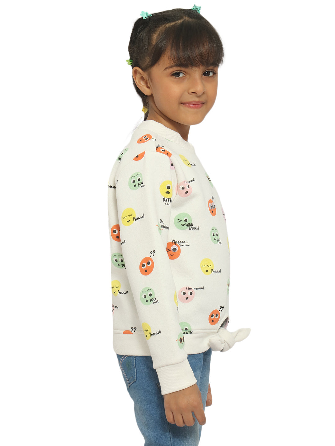 Nautinati Girls Conversational Printed Sweatshirt