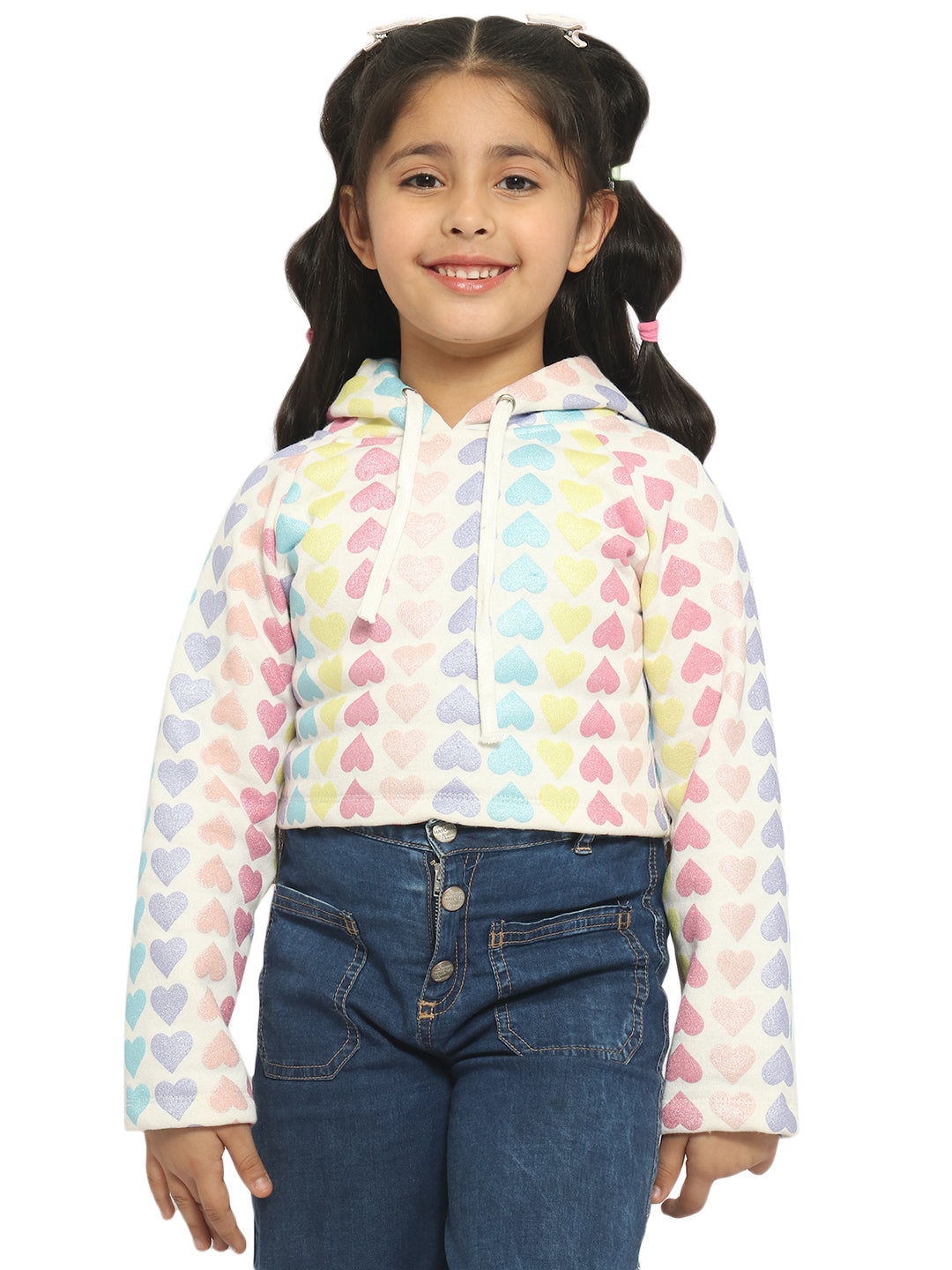 Nautinati Girls Printed Hooded Sweatshirt