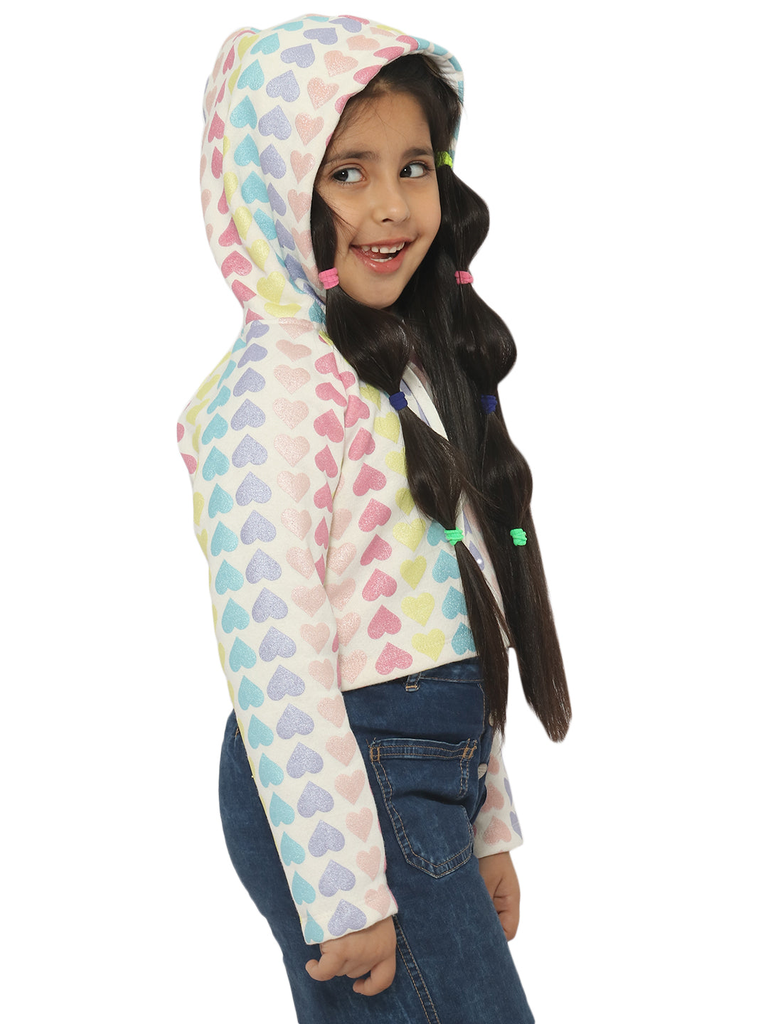 Nautinati Girls Printed Hooded Sweatshirt