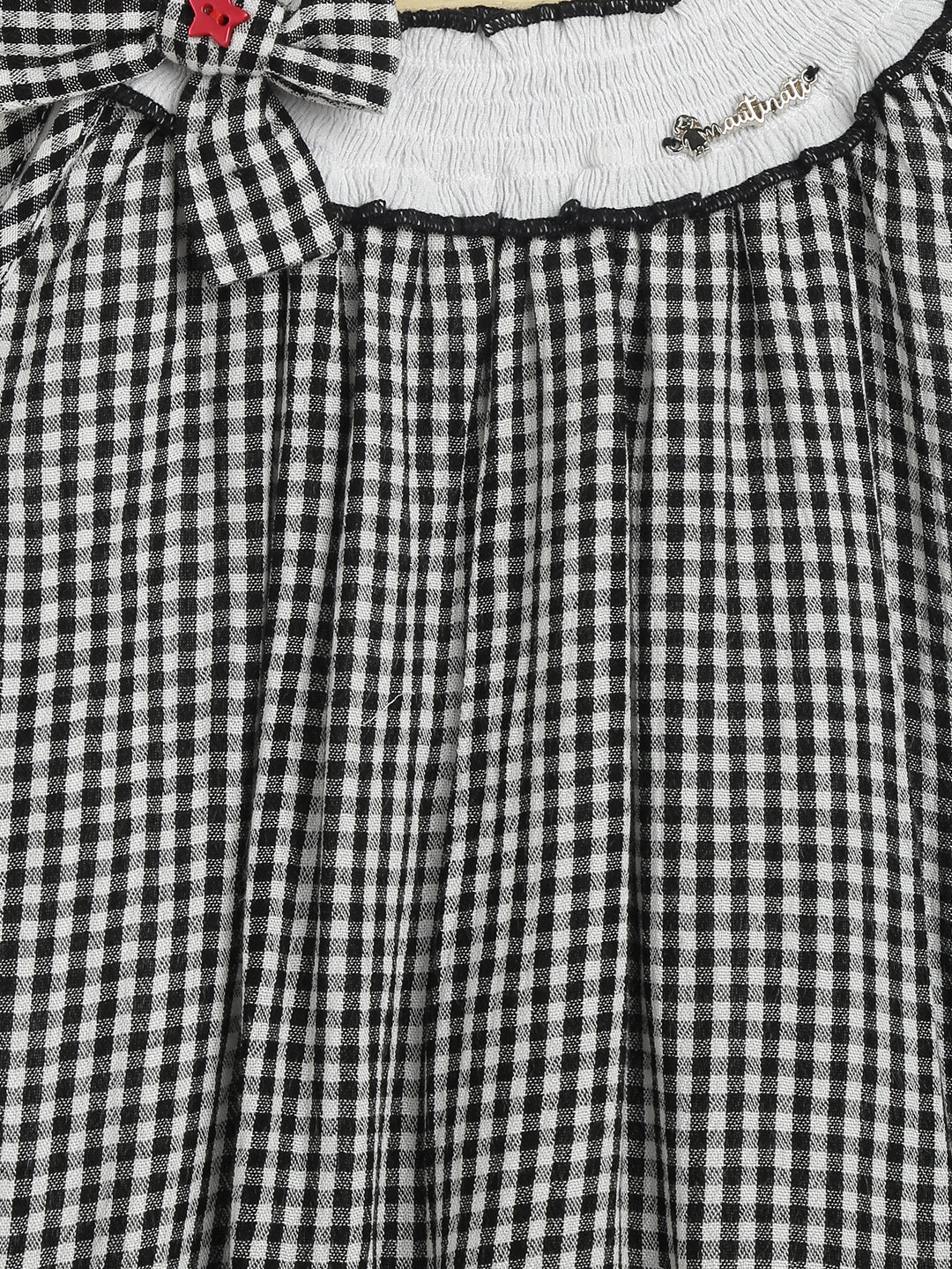 Nautinati Girls Checked A-Line Dress