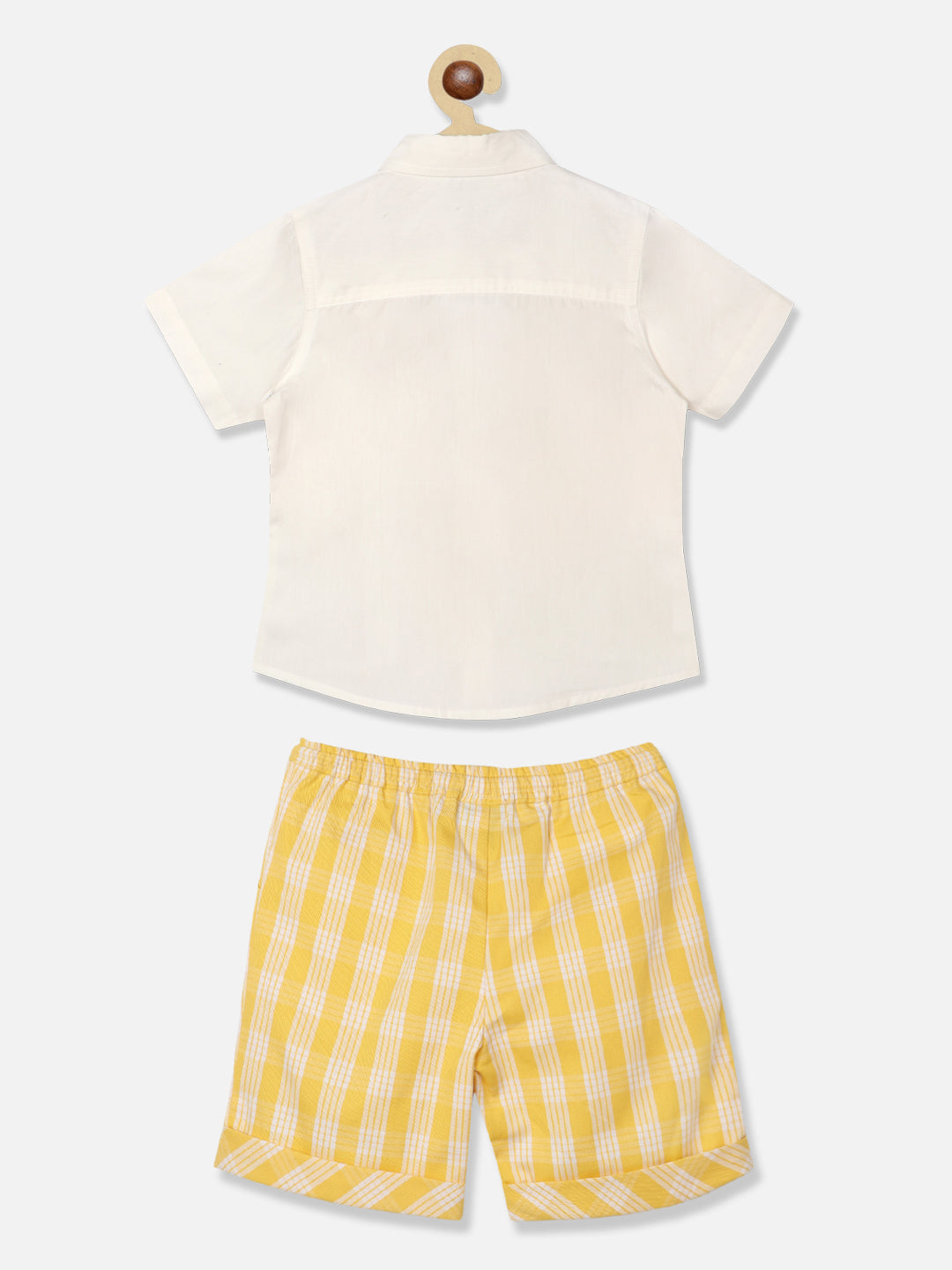 Nautinati Boys Checked Pure Cotton Shirt With Shorts