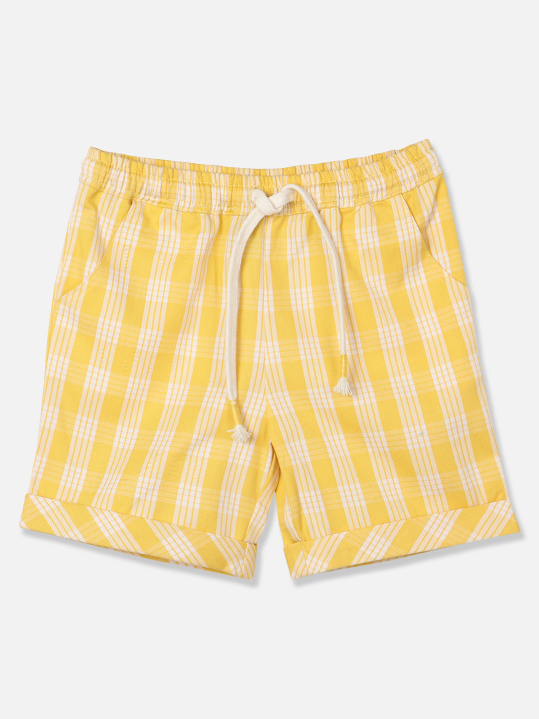 Nautinati Boys Checked Pure Cotton Shirt With Shorts