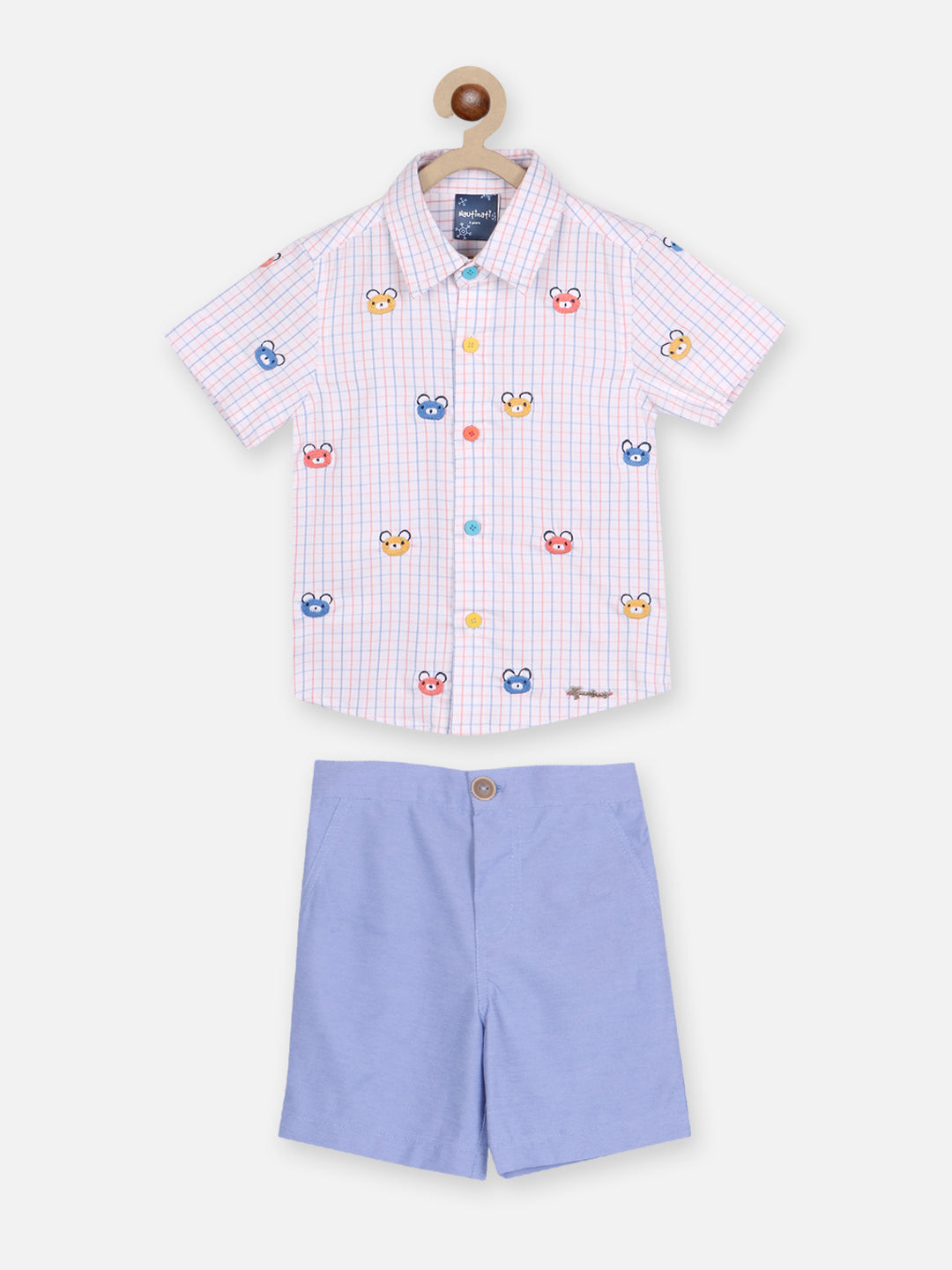 Nautinati Boys Printed Pure Cotton Shirt With Shorts