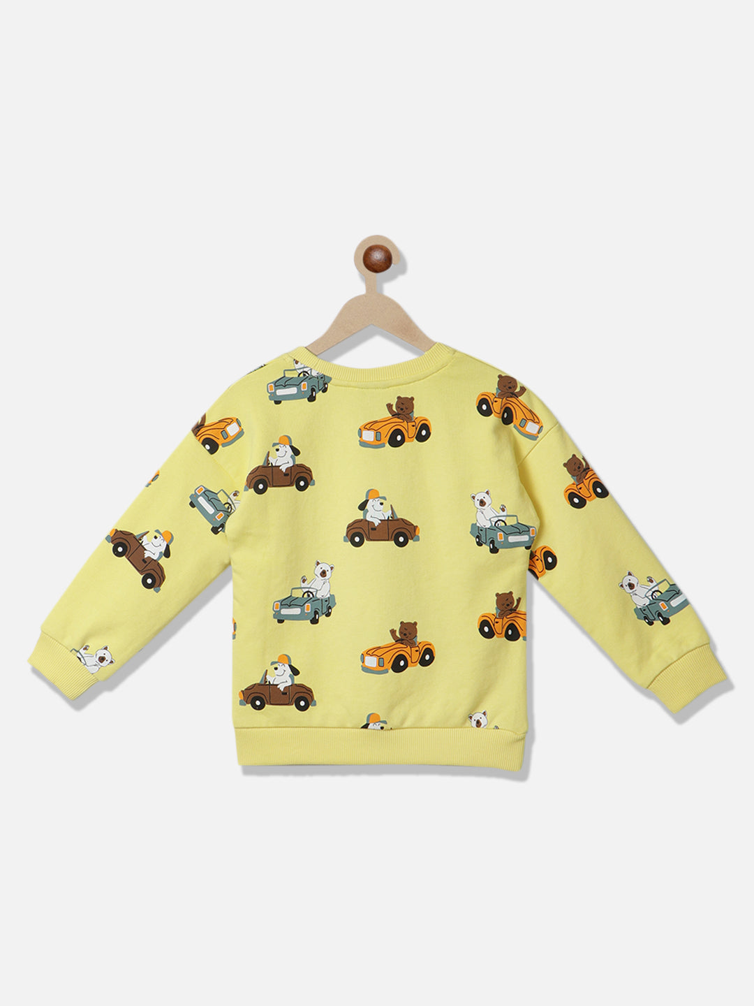 Nautinati Boys Limeyellow Printed Long Sleeve PolyCotton Sweatshirt