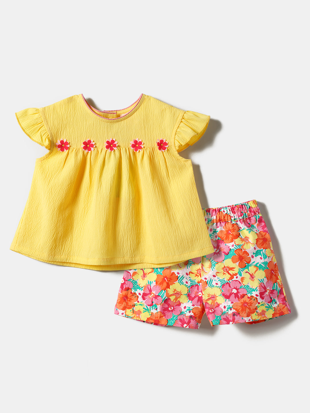 Nautinati Girls Printed Sleeveless Round Neck Top & Shorts Set