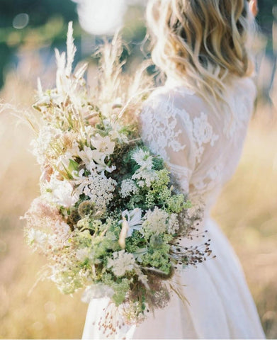 green wildflower bridal bouquet
