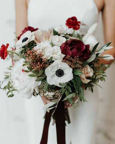 red white and blue bridal bouquet