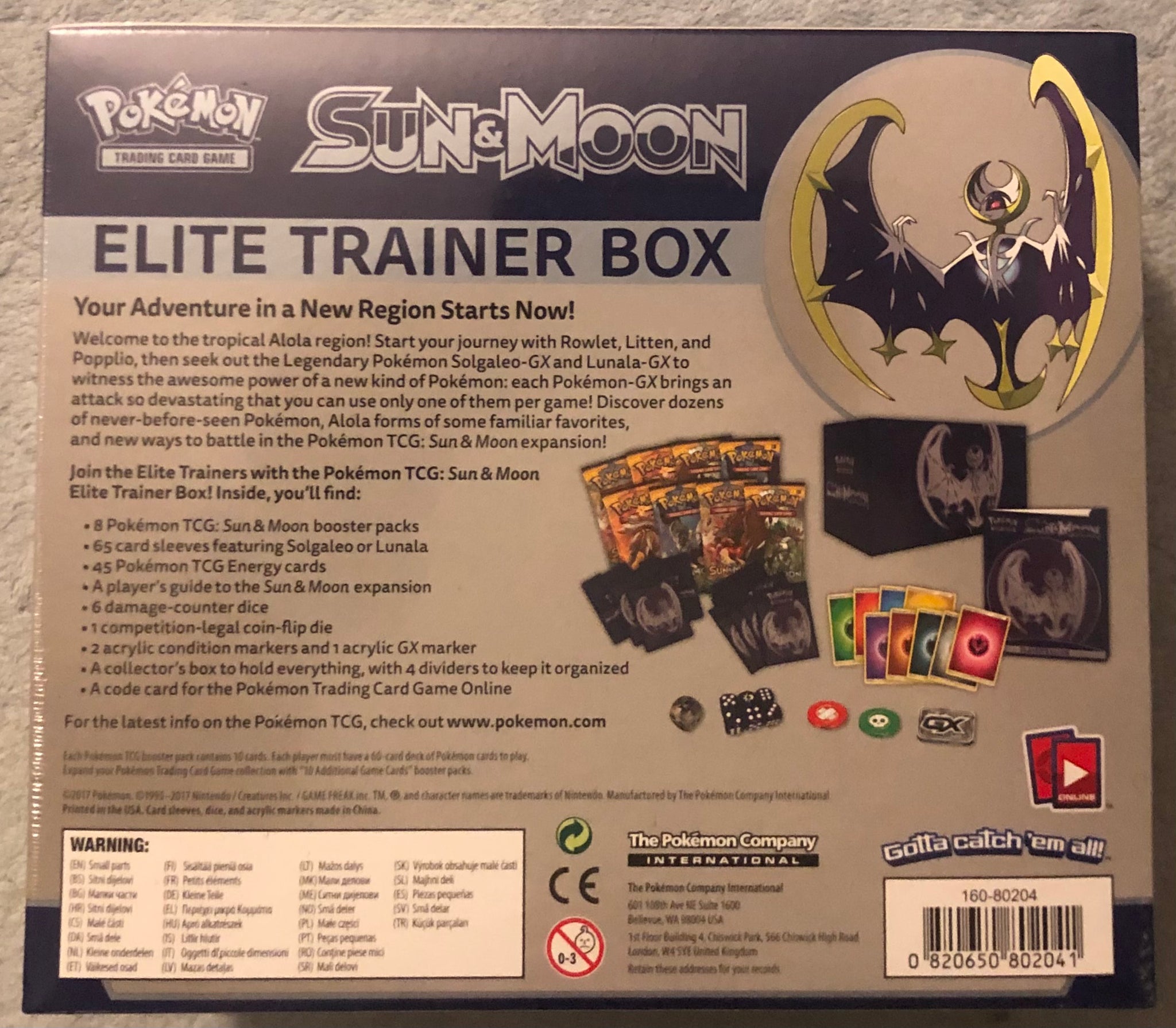 Sun Moon Elite Trainer Box Lunala Etb Pokemon Exquisideals