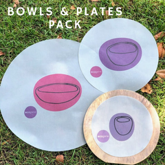 ecogene Australian made beeswax wraps Bowls and Plates Pack