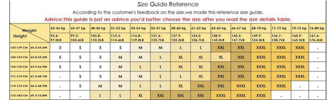 Size chart Skirted Leggings | Linions