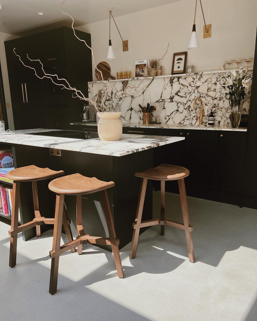 The House in Ladywell featuring Conti Barstools in American Black Walnut by Martelo and Mo