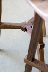 Three lap joinery of the footrest on the walnut Conti barstool by Martelo and Mo