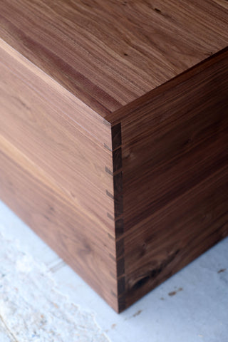 Luis Wooden Blanket Box dovetail joinery detail