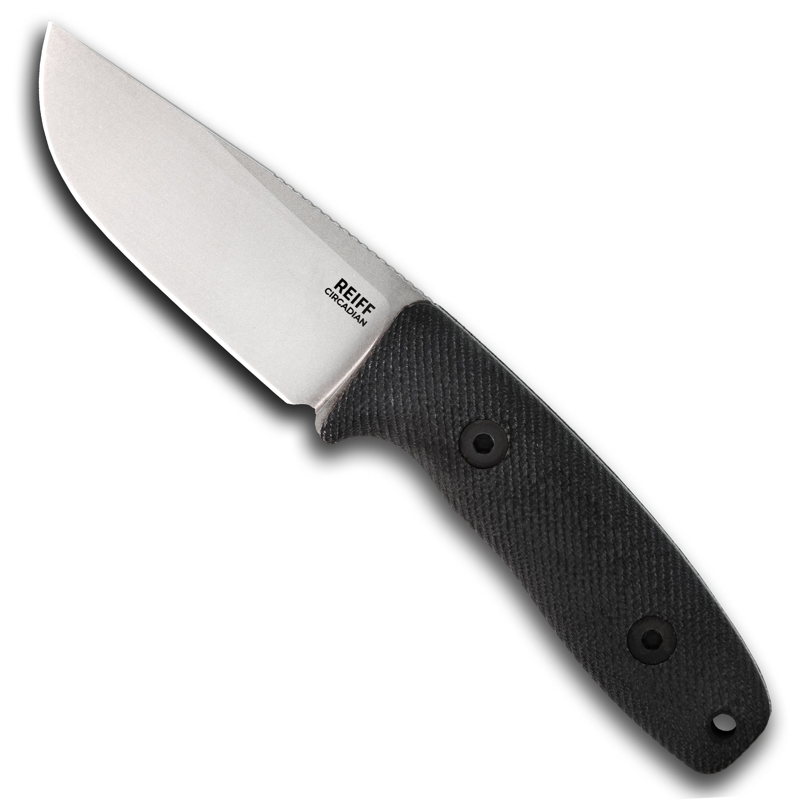 Circadian Clip Point EDC Fixed Blade Knife (CPM MagnaCut, Stonewash, Black Canvas Micarta)