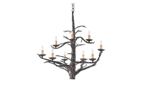 Old Iron Treetop Iron Large Chandelier