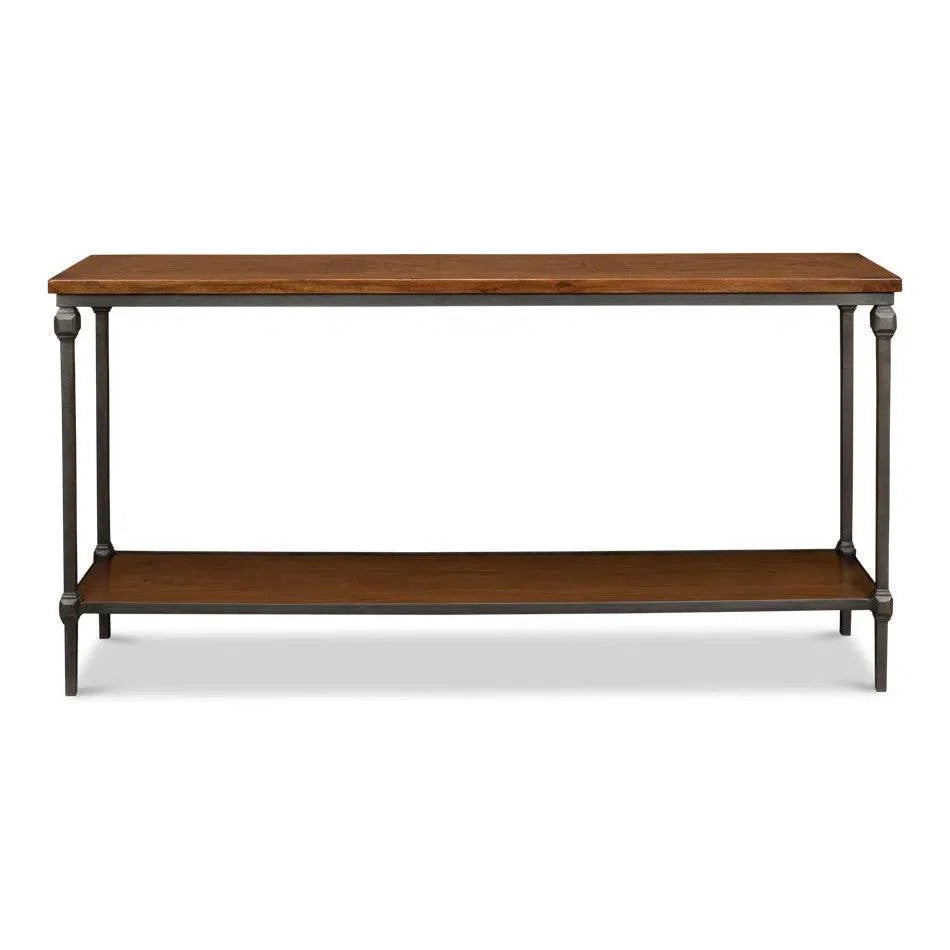 Huntsman Console Table Shelf Wood & Iron