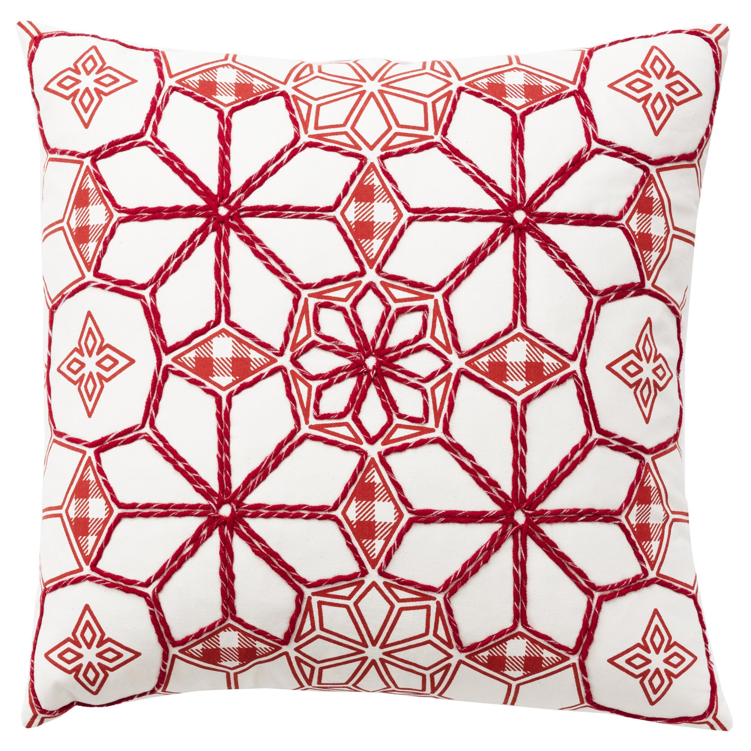Lucy White & Red Throw Pillow Down Insert