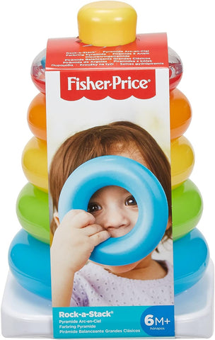 Rock-A-Stack, Classic Roly-Poly Ring Stacking Toy for Baby and Toddler Ages 6 Months and Older