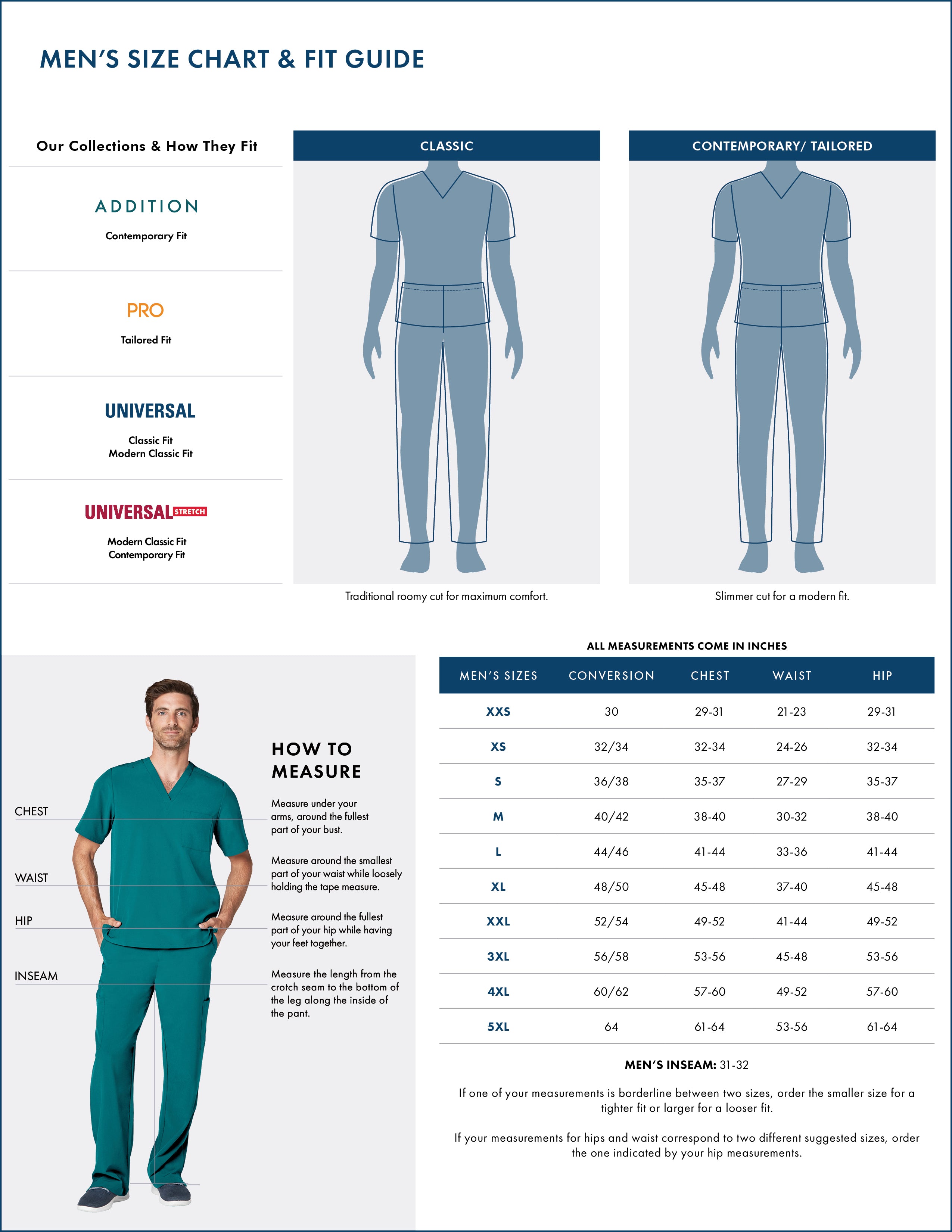 Size Charts – CareTyme Scrubs