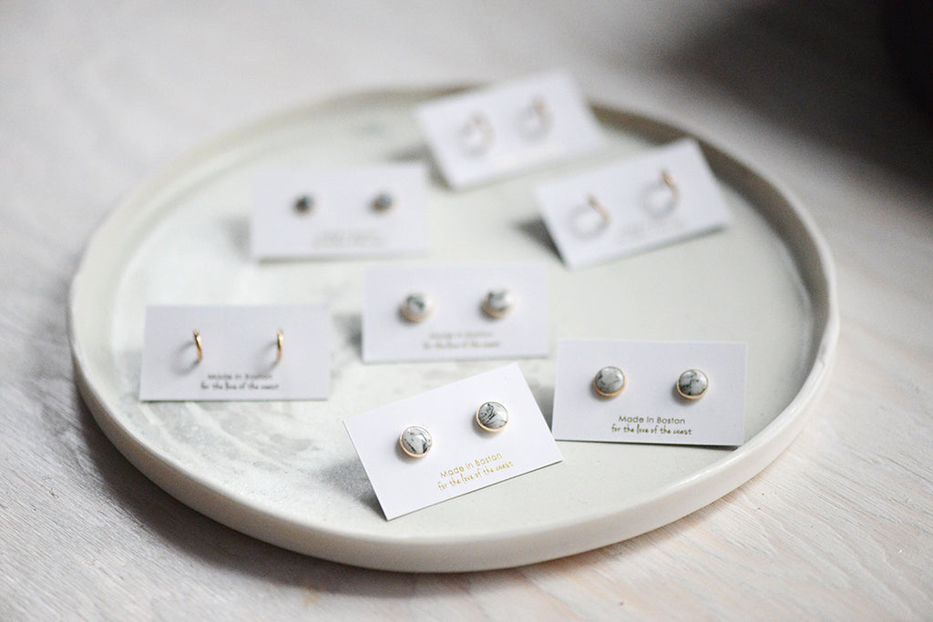 Marble Jewelry - Porcelain Earrings