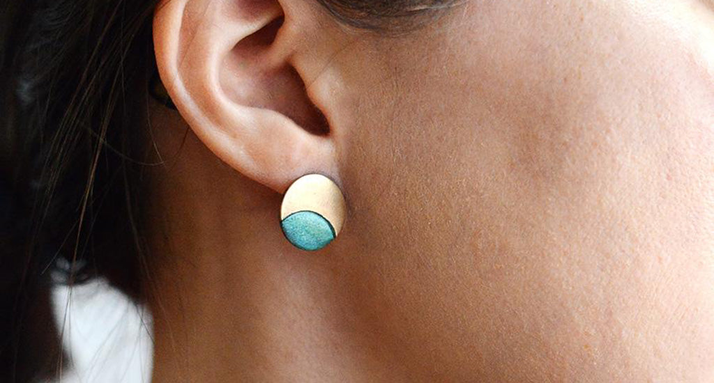 Patina Eclipse Stud Earrings