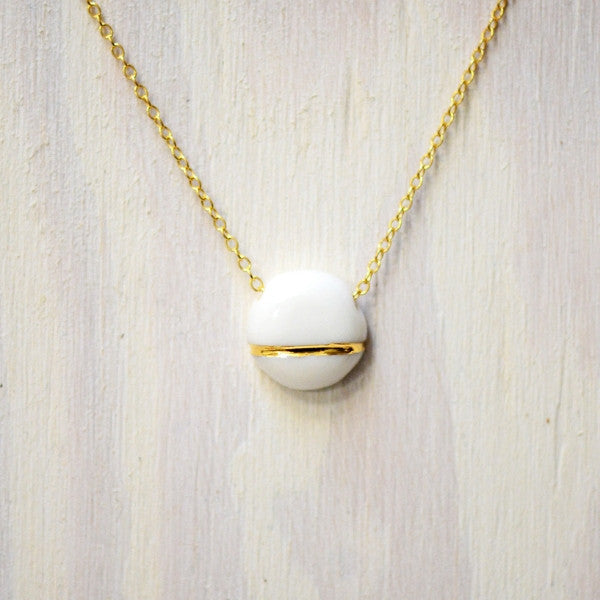 small buoy charm necklace – porcelain and stone