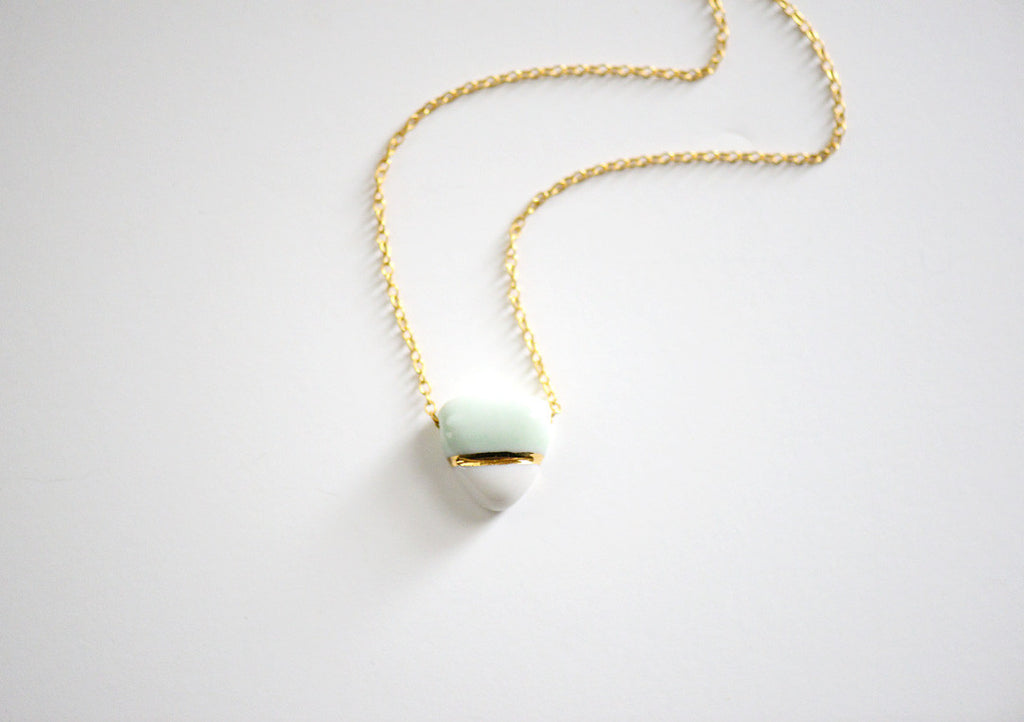 small buoy charm necklace – porcelain and stone