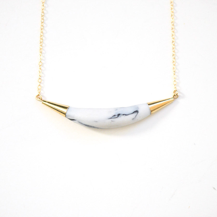 Arc Porcelain Necklace - Marbled Porcelain