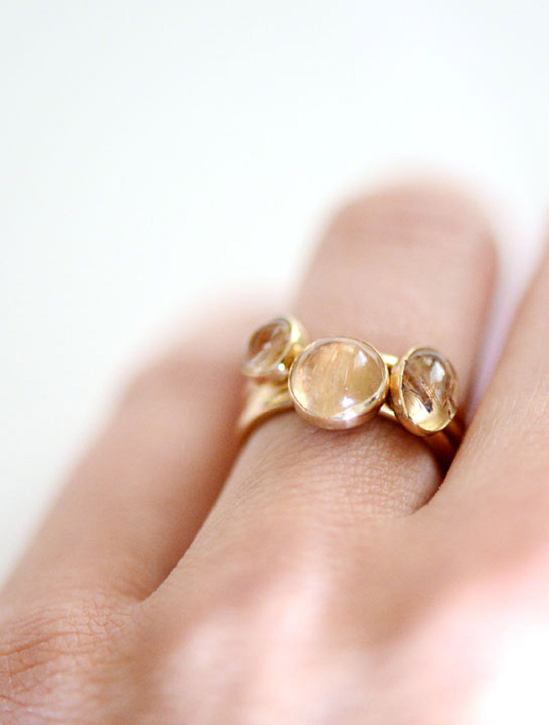 14k Gold Rutilated Quartz Ring