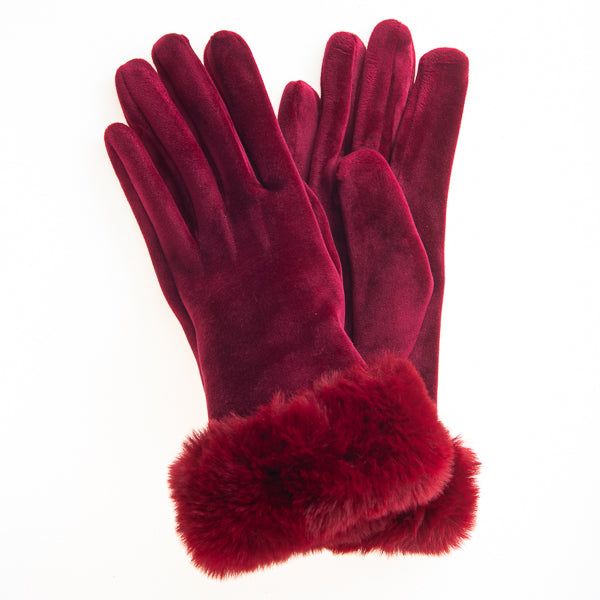 velvet gloves with fur