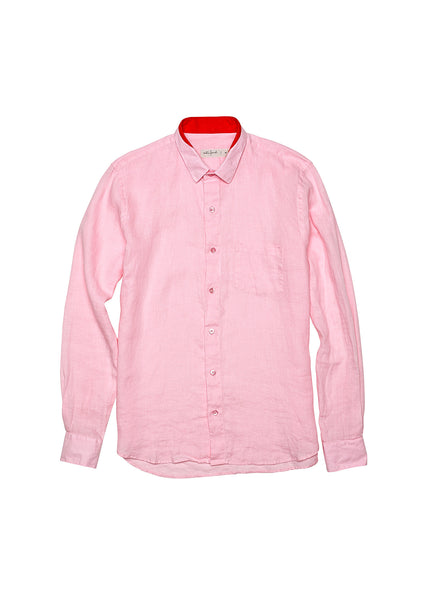 Long-Sleeve Linen Shirt - Beached Coral – Mister French