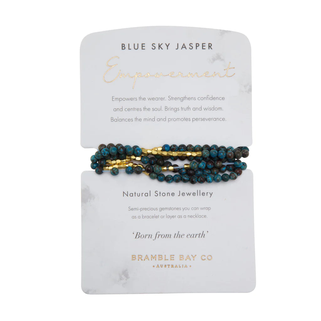 Bracelet Wrap 4.5mm Bead, Sky Blue Jasper