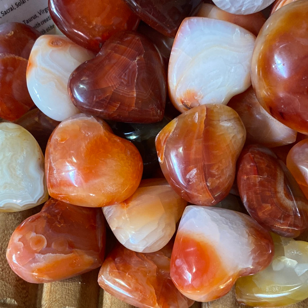 Crystal Heart (5cm), Carnelian