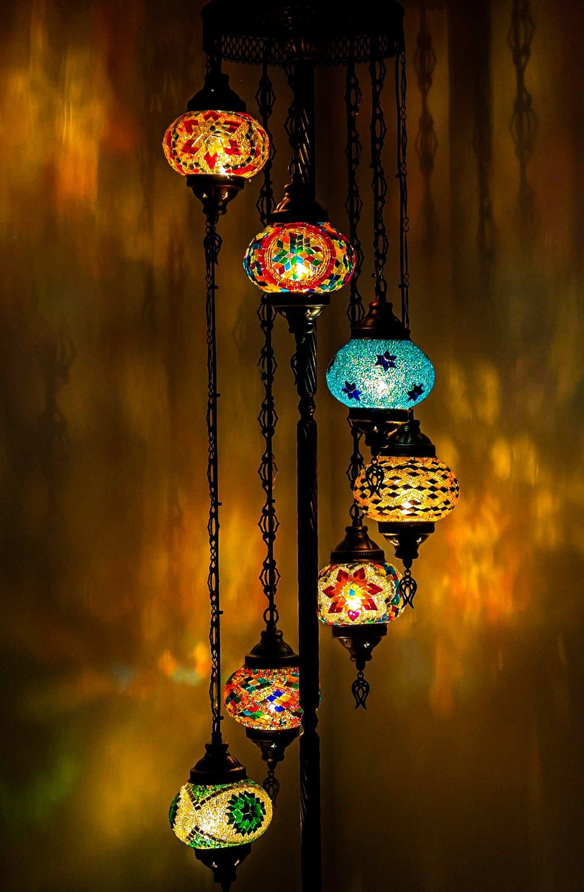 amber mosaic floor lamp