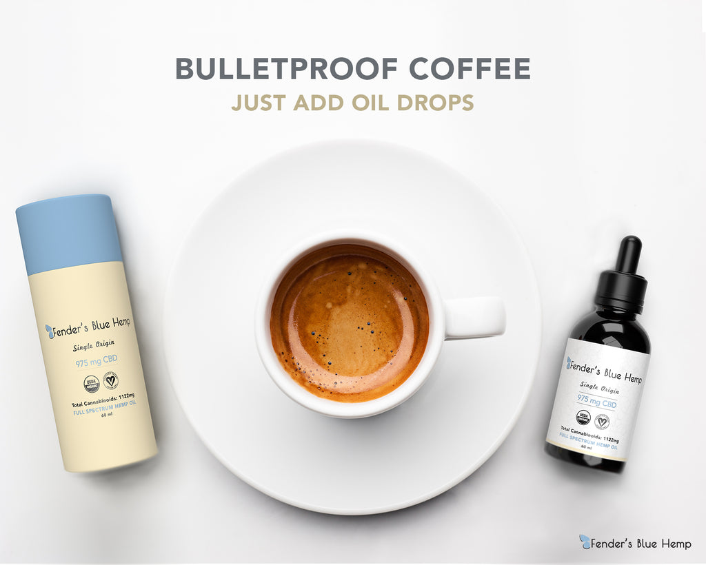 Bullet proof coffee Fender's Blue Hemp Oil Drop Recipe Photo
