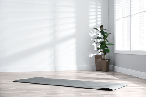 Yoga mat rolled out