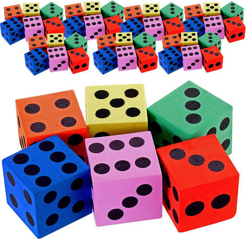 Foam dice for literacy centers