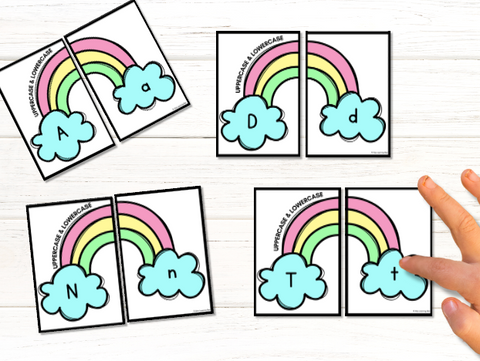 rainbow matching uppercase lowercase letters