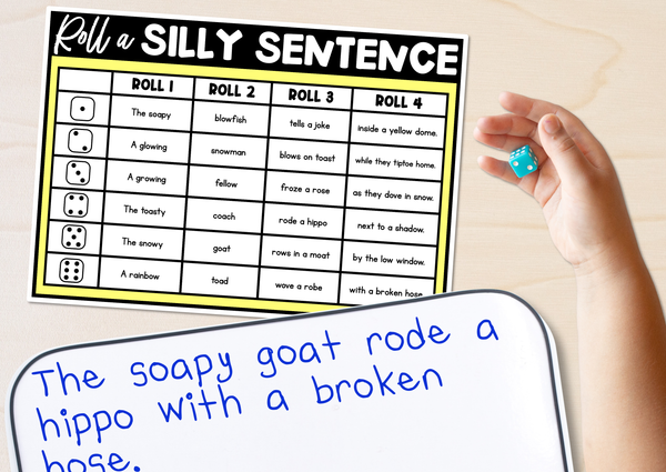 long vowel o roll a silly sentence